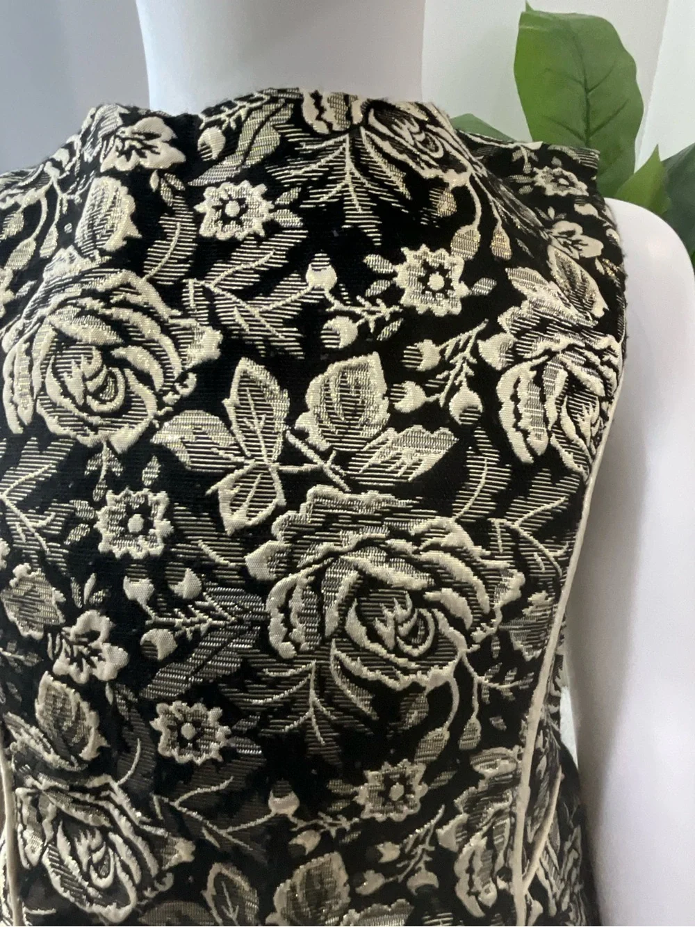 The Children's Place Black and Gold Floral Jacquard Party Dress